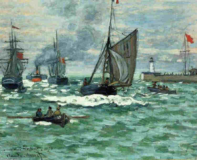 L'entr&eacute;e du port de Honfleur par  Claude Monet