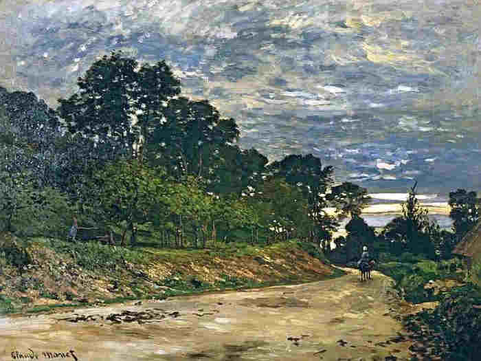 La route de St-Sim&eacute;on &agrave; Honfleur par Claude Monet