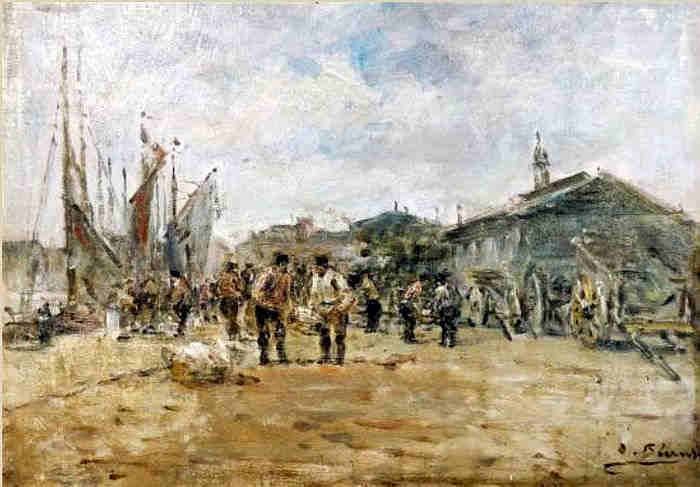 Le port de Honfleur par Charles Fran&ccedil;ois P&eacute;crus