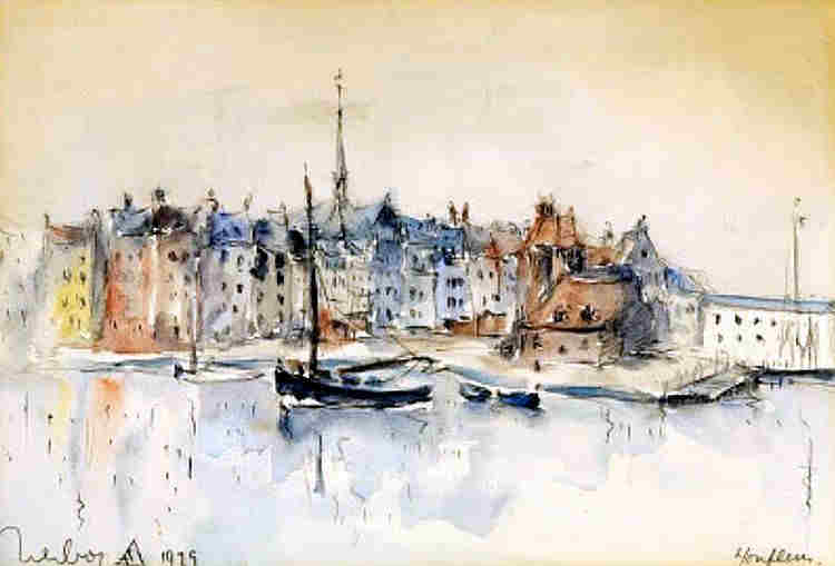 Le port de Honfleur  par Fernand  Herbo