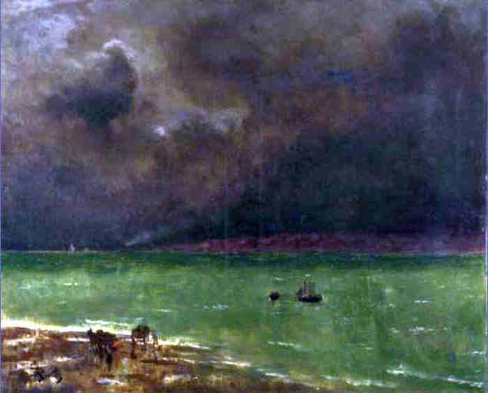 Temp&ecirc;te&agrave; Honfleur par Alfred Stevens