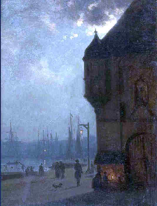 Vue de la Lieutenance &agrave; Honfleur par Fran&ccedil;ois Louis Fran&ccedil;ais