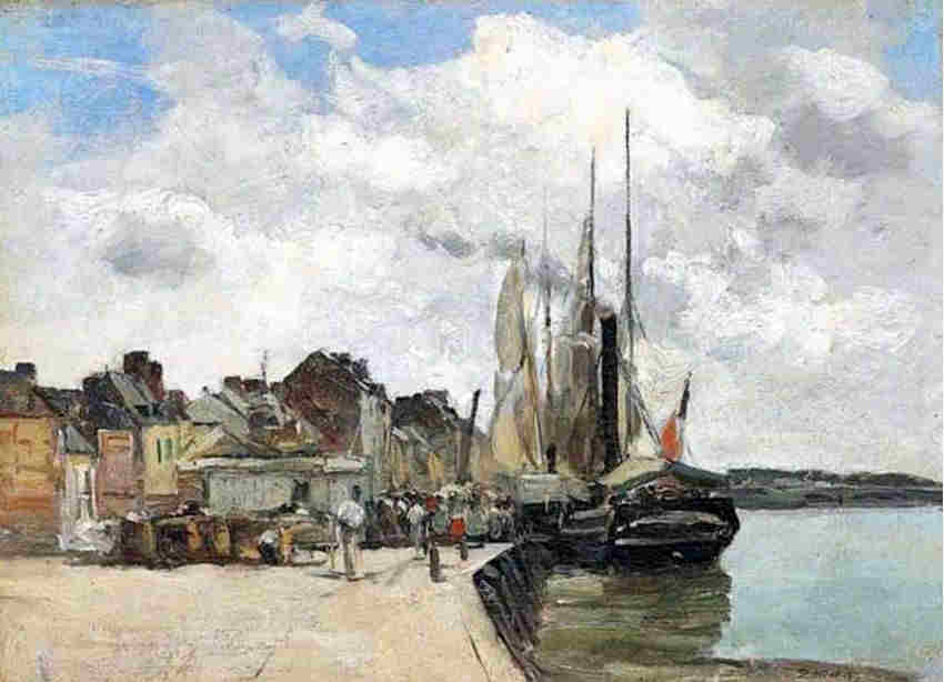 Le port de Honfleur  par Eug&egrave;ne Boudin