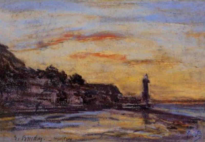 Le phare de Honfleur  par Eug&egrave;ne Boudin
