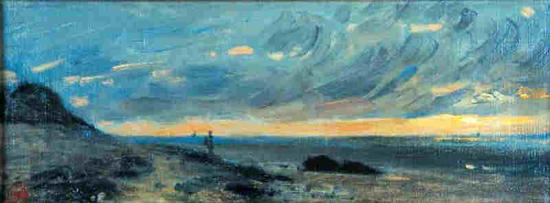 Coucher de soleil &agrave; Honfleur par Adomphe F&eacute;lix Cals