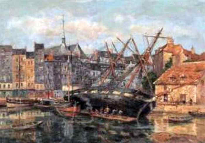 Le port de Honfleur  par L&eacute;on Leclerc