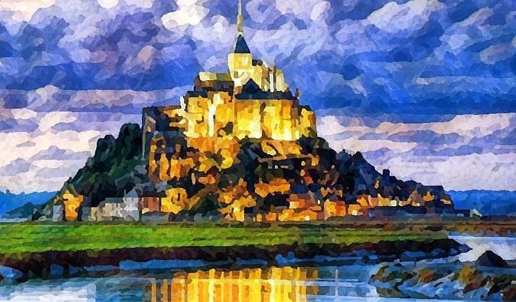 Lumi&egrave;res sMont St-Michel, reflets par Dan Kopel