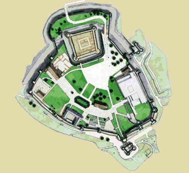 Plan du ch&acirc;teau de Caen