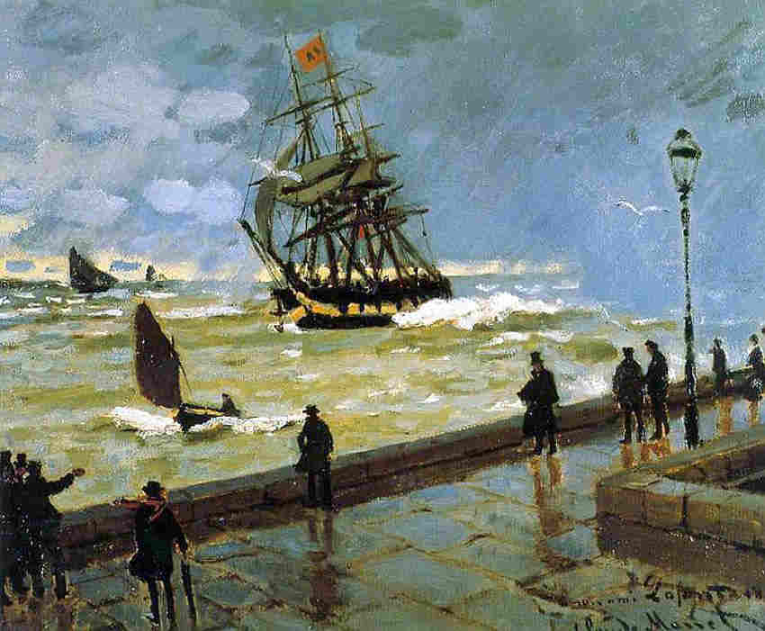 Le Havre, la jet&eacute;e par mauvis temps par Claude Monet