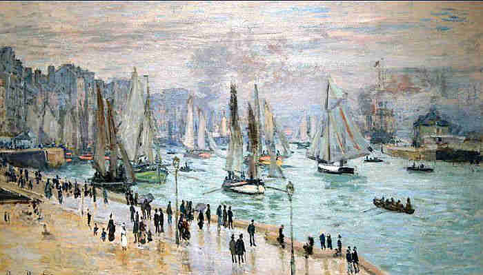 Le Havre bateaux de peche sortant du port par Claude Monet