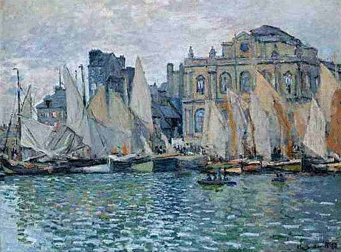 Le Havre, voiliers et mus&eacute;e  par Claude Monet