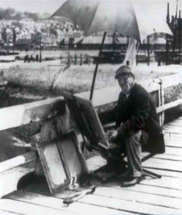 Eug&egrave;ne Boudin peignant au Havre