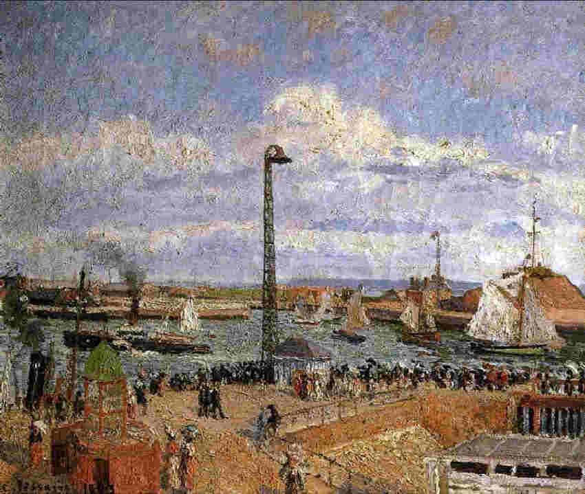 PAvant-port du havre par Pissaro