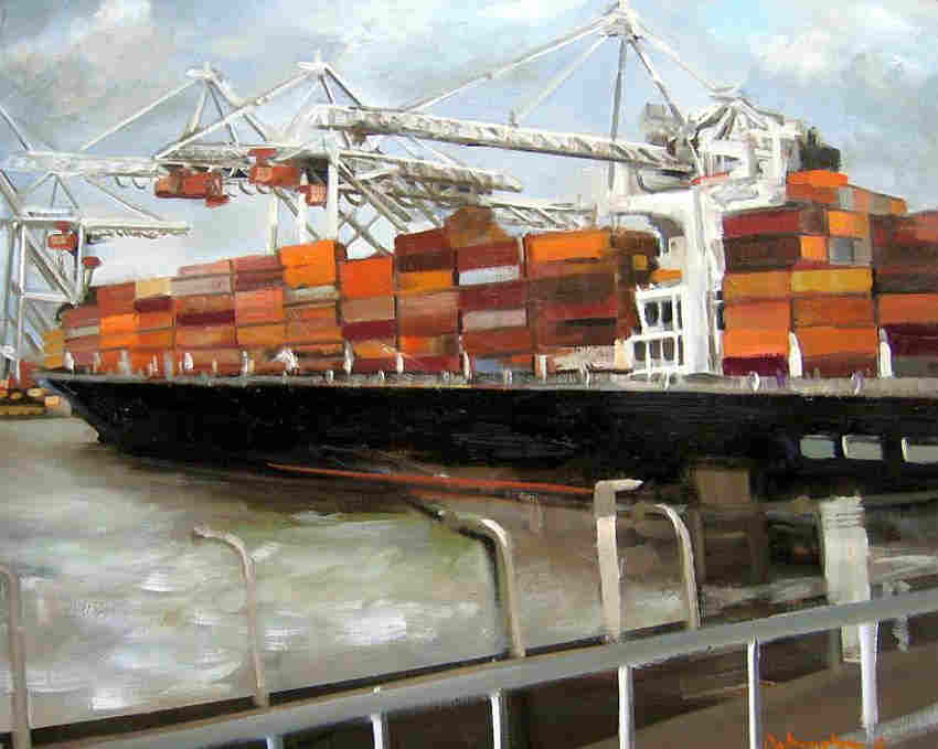 Le  Havre, les containers  par Christophe Debusschere