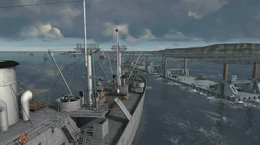 Reconstitution du port artificiel d'Arromanches