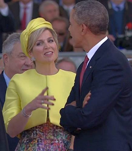 reine Maxima des Pays-Bas  et Obama  70 ans d-day