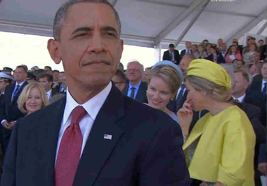 Obama et les reines de Belgique et des  Pays-Bas reine Maxima des Pays-Bas  et Obama  70 ans d-day