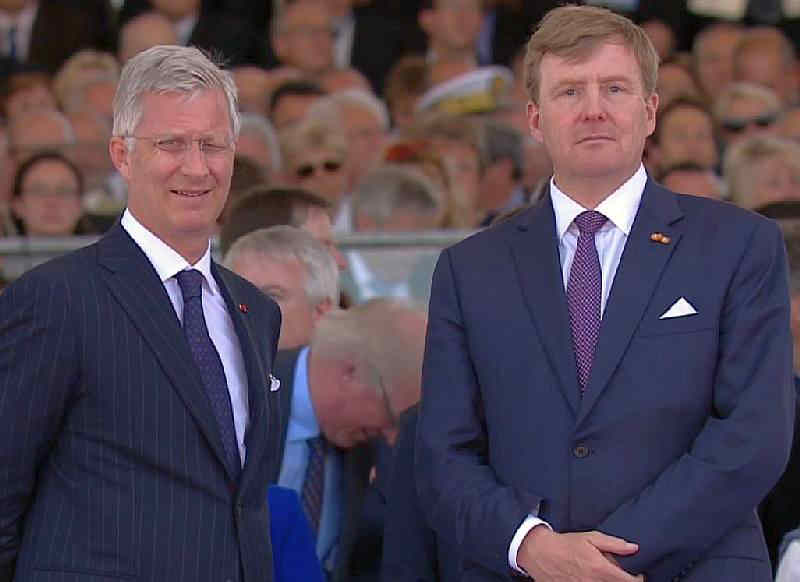 Philippe, roi des Belges et Willem Alexander, roi des Pays-Bas,  70 ans d-day