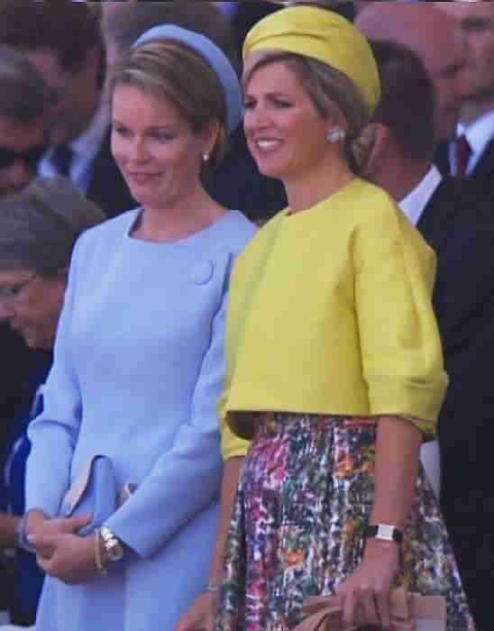 Mathilde, reine de belgique et Maxima, reine des Pays-Bas  70 ans d-day