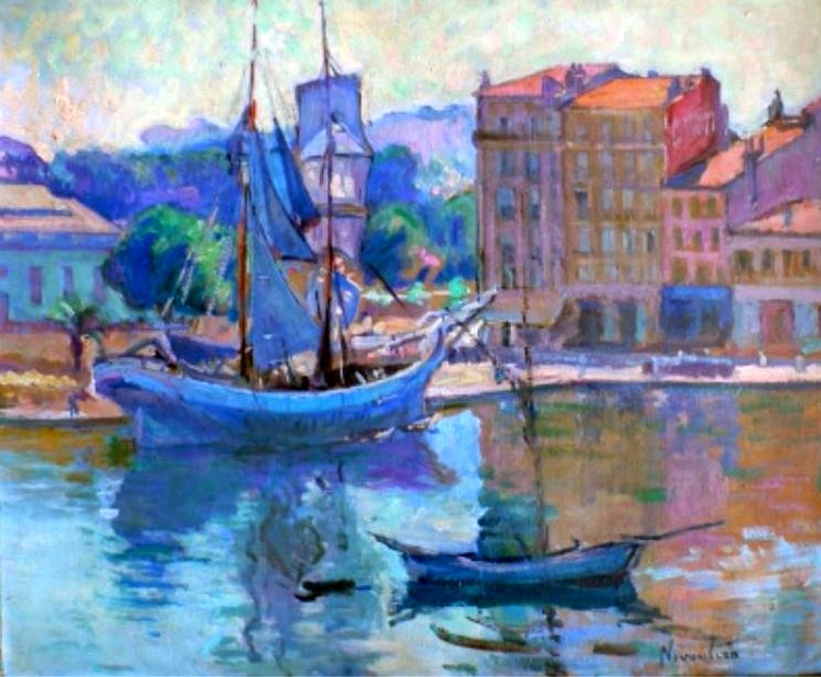 Vapeur et bateaux de p&ecirc;che  au large de Honfleur par Alfred Stevens