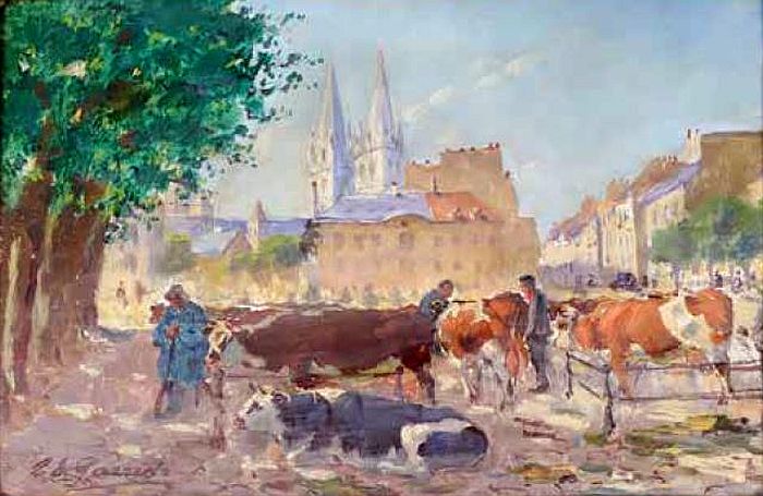 March&eacute; place  St-Martin &agrave; Caen par Louis Edouard Garrido