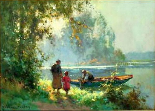 Sur un chemin en Normandie par Edouard L&eacute;on Cort&egrave;s