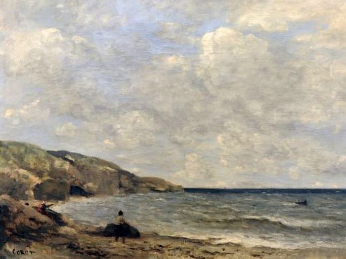 Une plage en Normandie par jean Baptiste Etienne Corot