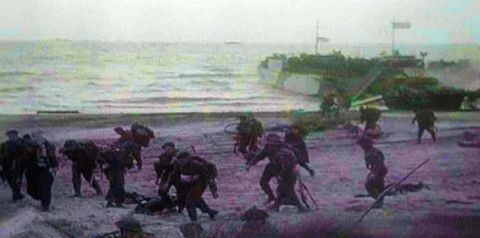 Commandos Kieffer à la conquête de la plage Sword à Colleville-Montgomery
