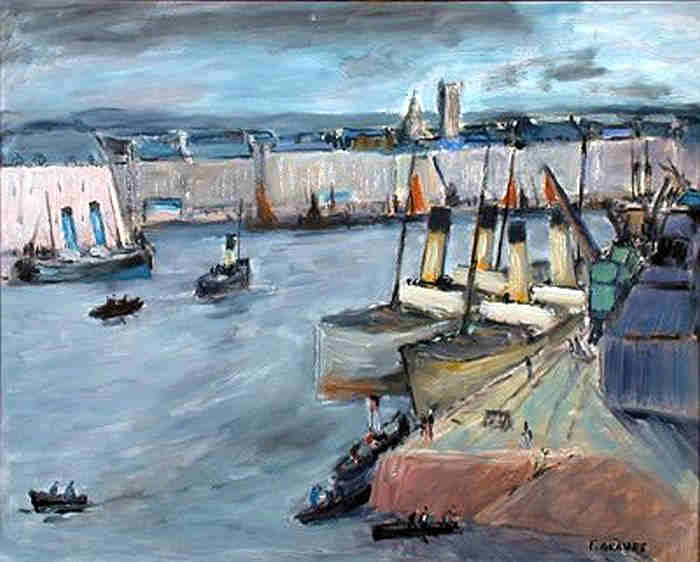 Entr&eacute;e du port de Dieppe  par Fran&ccedil;ois Graves