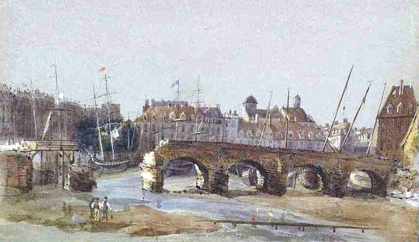 L'ancien pont du Pollet &agrave; Dieppe, en 1930 par Thomas Smith Caf&eacute;
