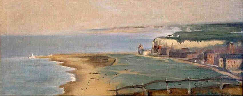 Dieppe la plage  vue depuis la falaise ouest par Eva  Gonzal&egrave;s