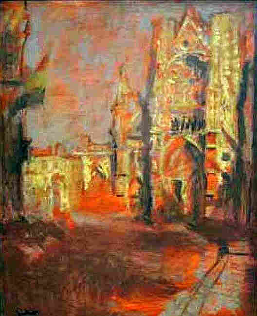 Eglise  St-Jacques, fa&ccedil;ade au soleil couchant  par Walter Sickert