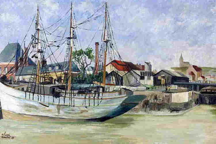 3 mats dans le  vieux port de Dieppe par Elis&eacute;e Maclet