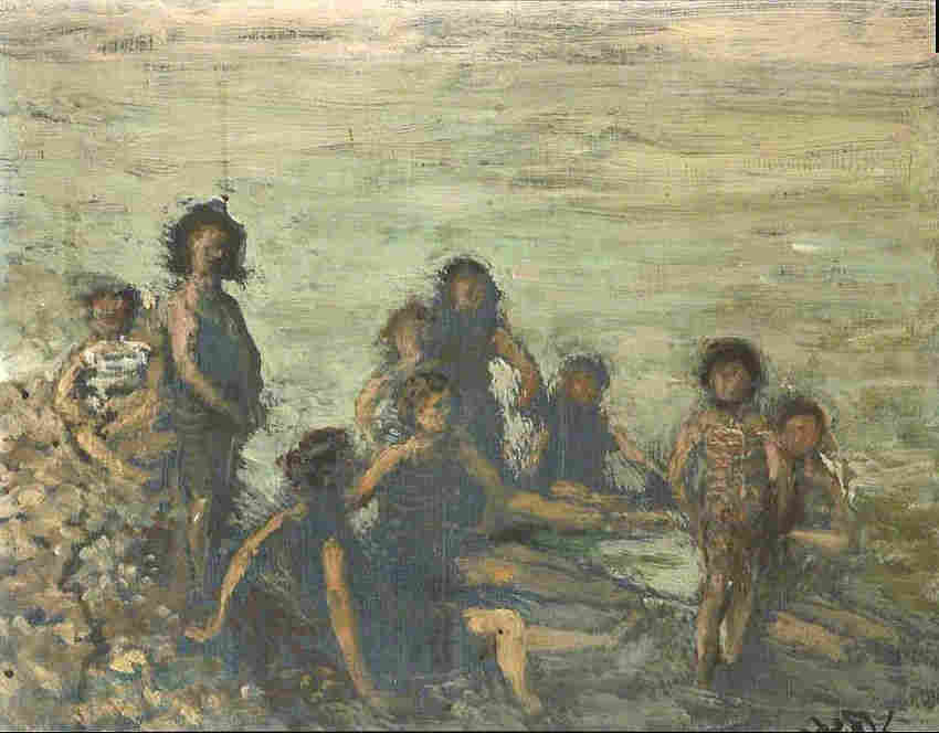 Enfants se baignant &agrave; Dieppe  par Jacques Emile Blanche