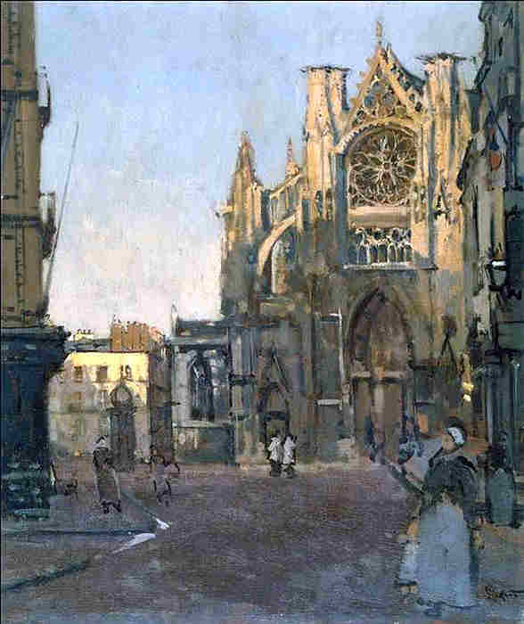 Fa&ccedil;ade de l'&eacute;glise &agrave; Dieppe par Walter Sickert