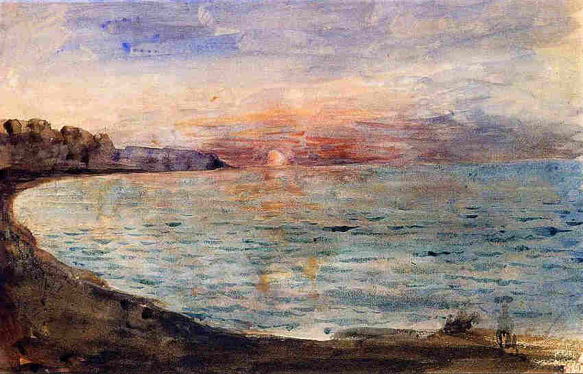 Falaises pr&egrave;s de Dieppe  par Eug&egrave;ne Delacroix