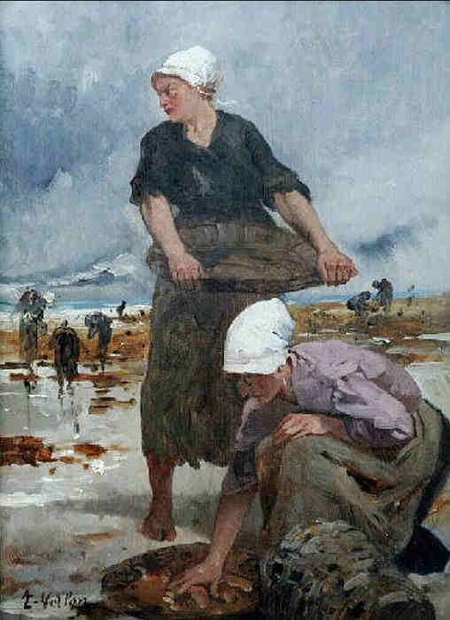Femmes du Pollet &agrave; Dieppe par Antoine Vollon