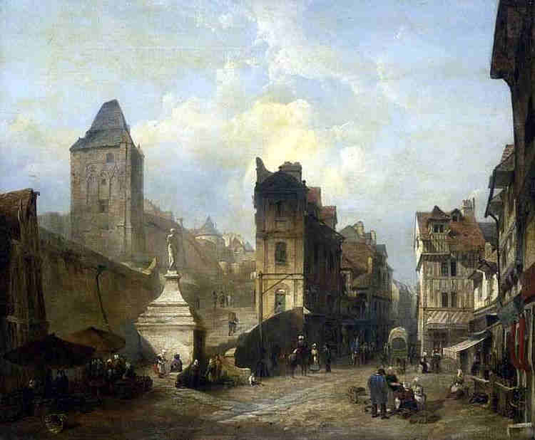 PLace de la Barre &agrave; Dieppe par Clarkson Frederik Stanfield