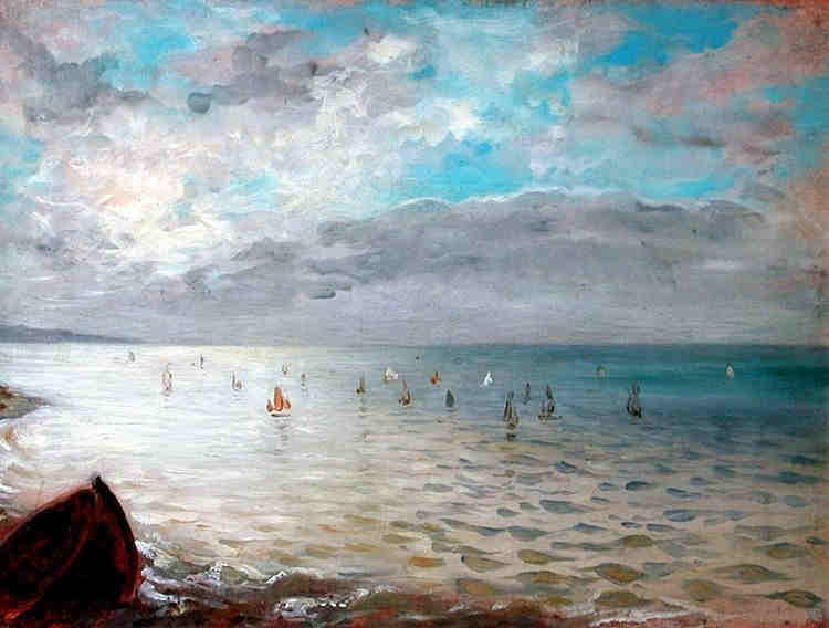 La mer  vue des hauteurs de Dieppe par Eug&egrave;ne Delacroix