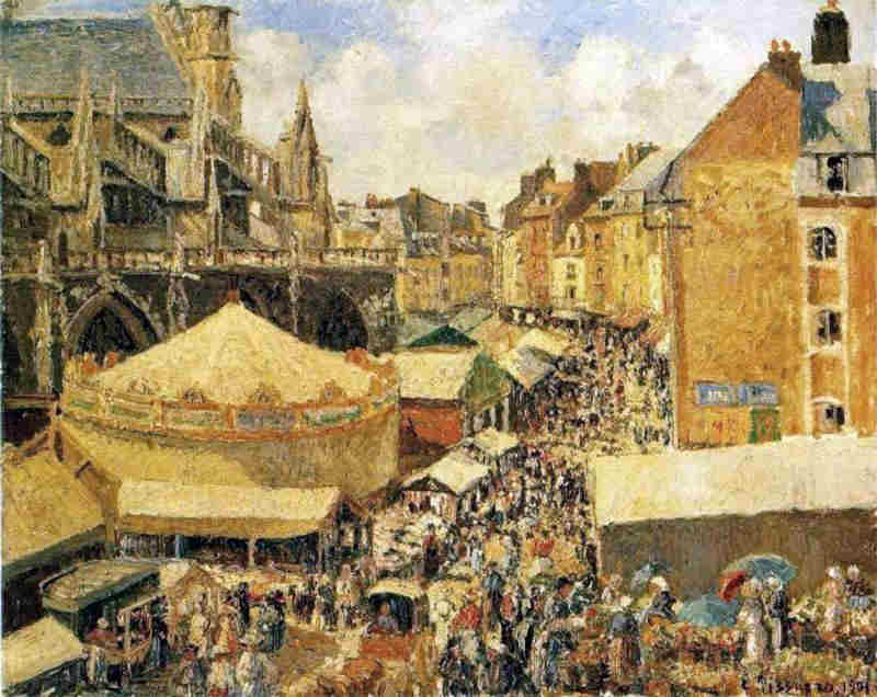 La  foire &agrave; Dieppe par Camille Pissaro