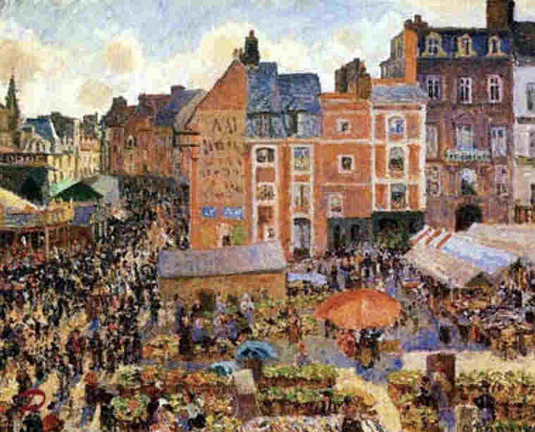 La  foire de Dieppe par Camille Pissaro