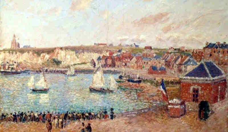 Avant-port de Dieppe apr&egrave;s-midi de soleil par Camille Pissaro