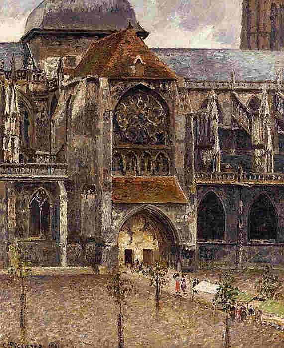 Portail de l'&eacute;glise St-Jacques  &agrave; Dieppe par Camille Pissaro