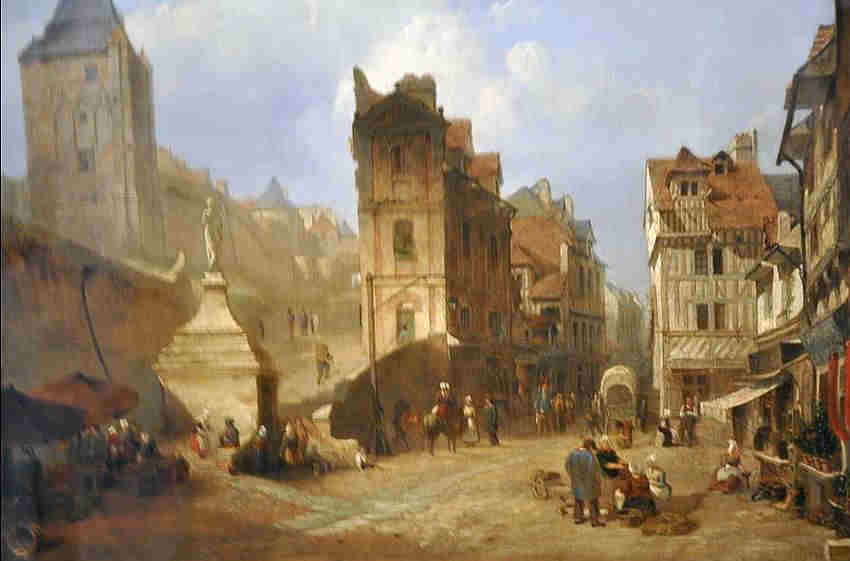 La place de la Barre &agrave; Dieppe par Clarkson Frederik Stanfield