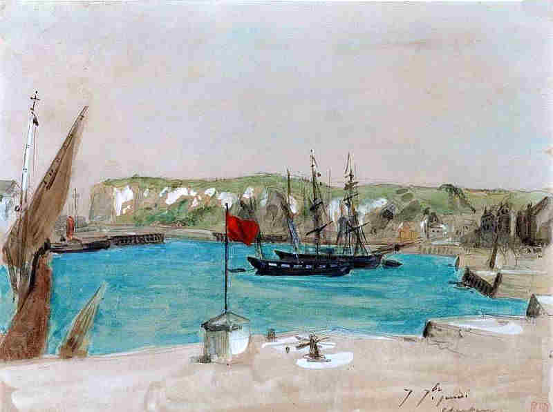 Le port &agrave; Dieppe  par Eug&egrave;ne Delacroix