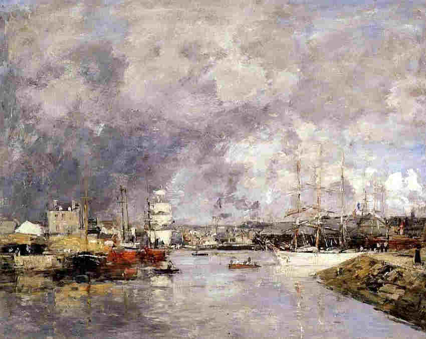 le port de Dieppe par Eug&egrave;ne Boudin