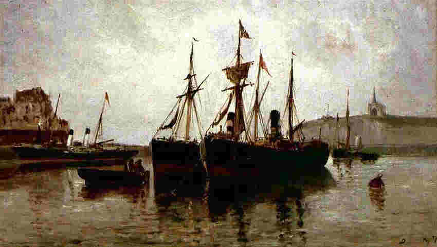 Port de Dieppe par Louis Alexandre Dubourg