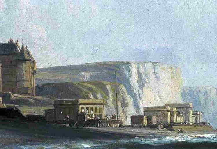 Promeneurs sur la plage de Dieppe par Charles Mozin