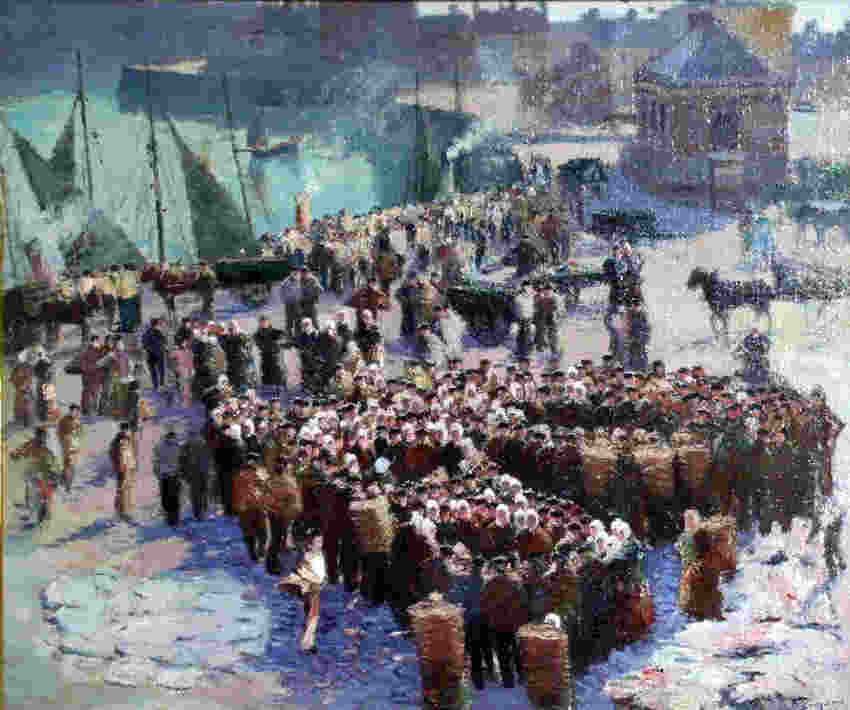 vente de poissons &agrave; la cri&eacute;e &agrave;de Dieppe par Fernand Bruguiere