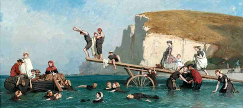 Baignande &agrave; Etretat par Eug&egrave;ne Le Poittevin